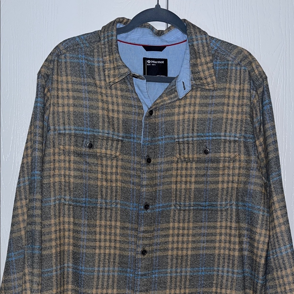 Mens Marmot Plaid Flannel Button Down Shirt